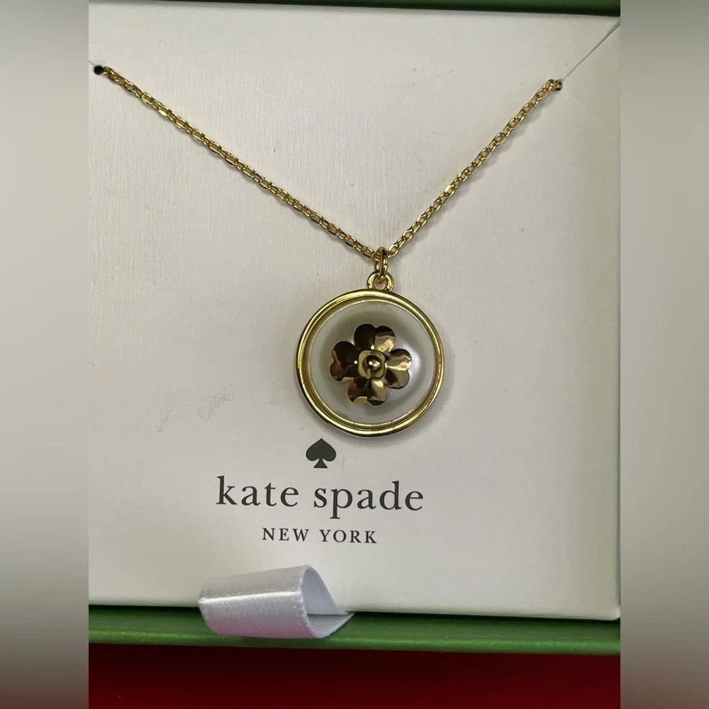 Kate Spade Necklace,Kate Spade Gold Necklace with gold Flower Charm